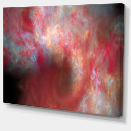 Red Starry Fractal Sky - Abstract Wall Artwork
