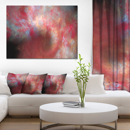 Red Starry Fractal Sky - Abstract Wall Artwork