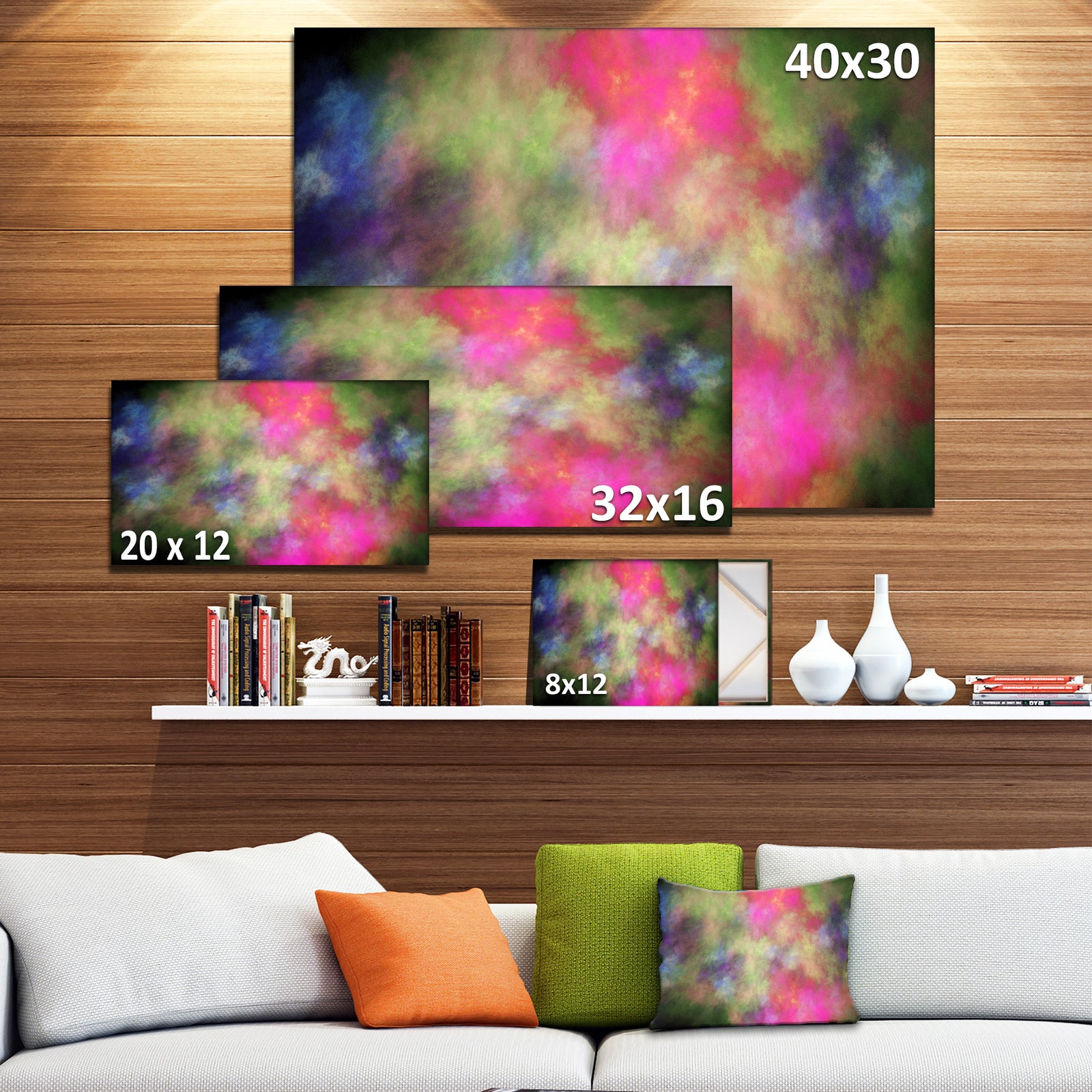 Pink Starry Fractal Sky - Abstract Wall Artwork