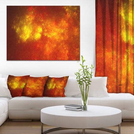 Orange Starry Fractal Sky - Abstract Wall Artwork