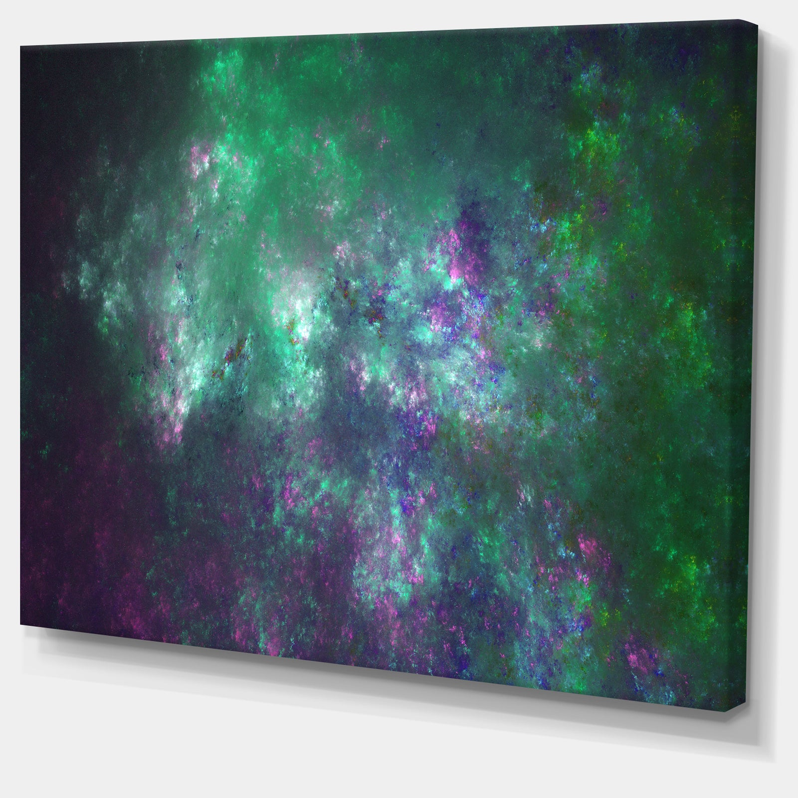 Green Starry Fractal Sky - Abstract Wall Artwork