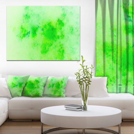 Bright Green Starry Fractal Sky - Abstract Artwork on Canvas
