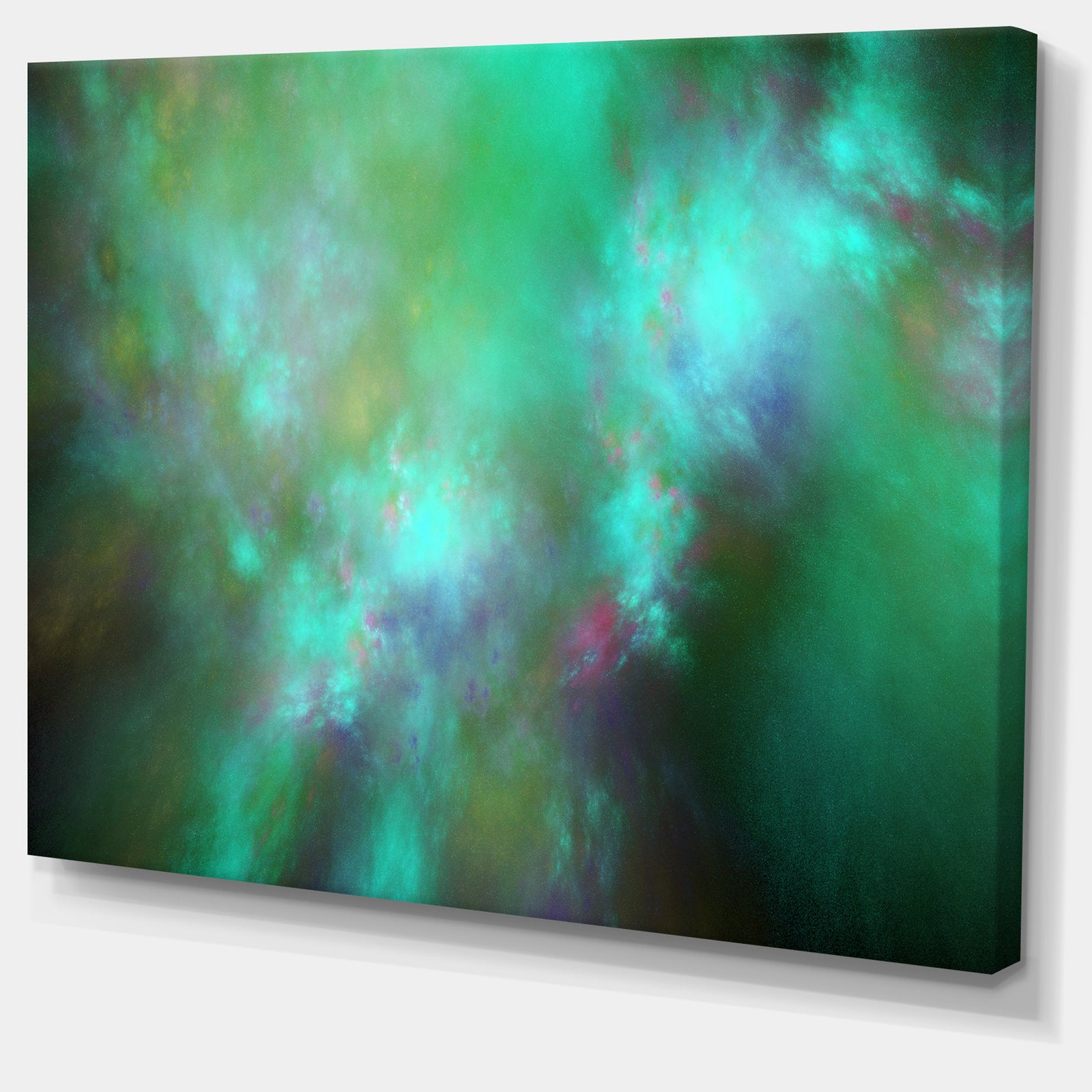 Blue Fractal Sky with Blur Stars'Extra Large Abstract Canvas Art Print