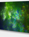 Green Fractal Sky with Blur Stars'Extra Large Abstract Canvas Art Print