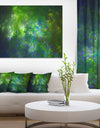 Green Fractal Sky with Blur Stars'Extra Large Abstract Canvas Art Print