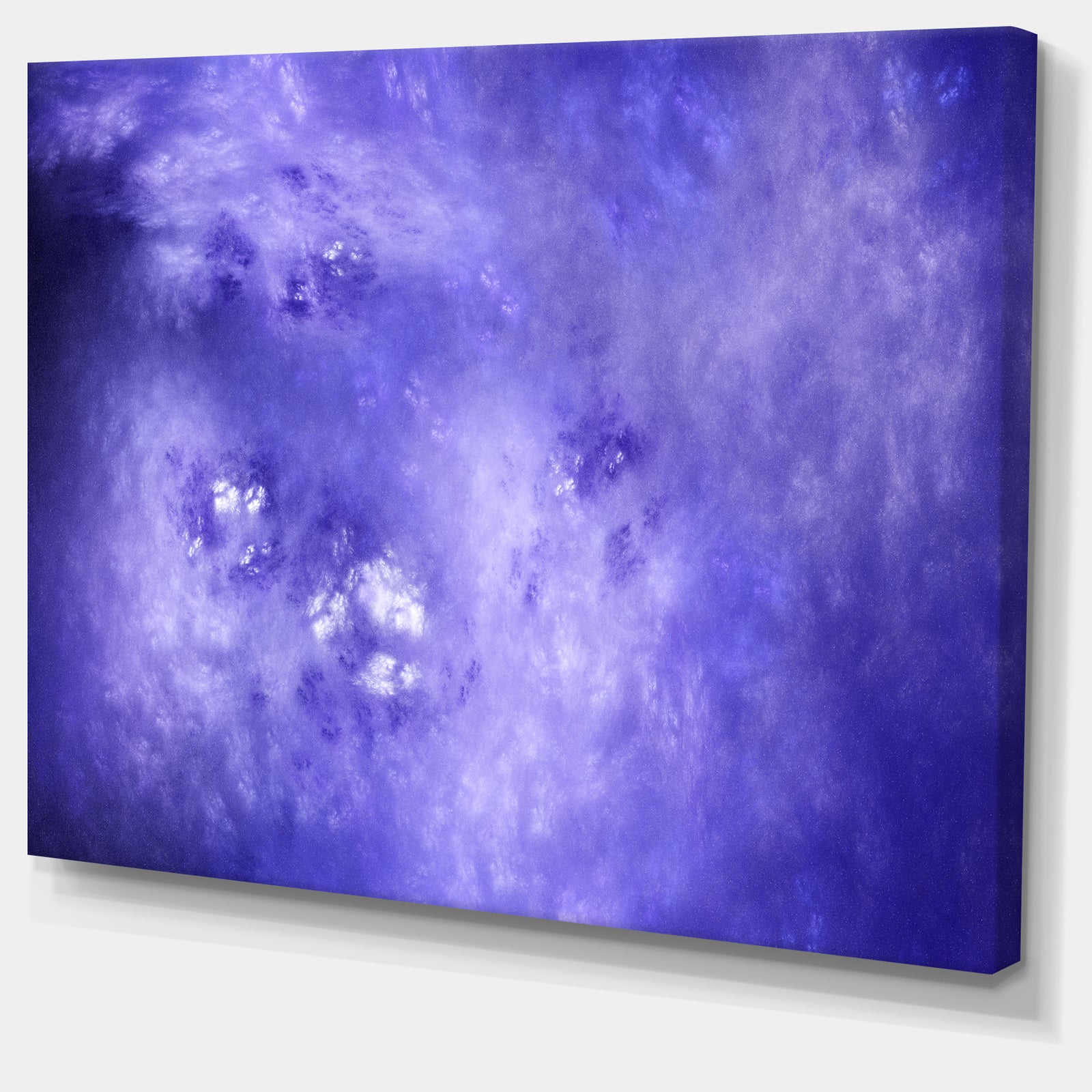 Light Blue Fractal Sky with Stars'Extra Large Abstract Canvas Art Print
