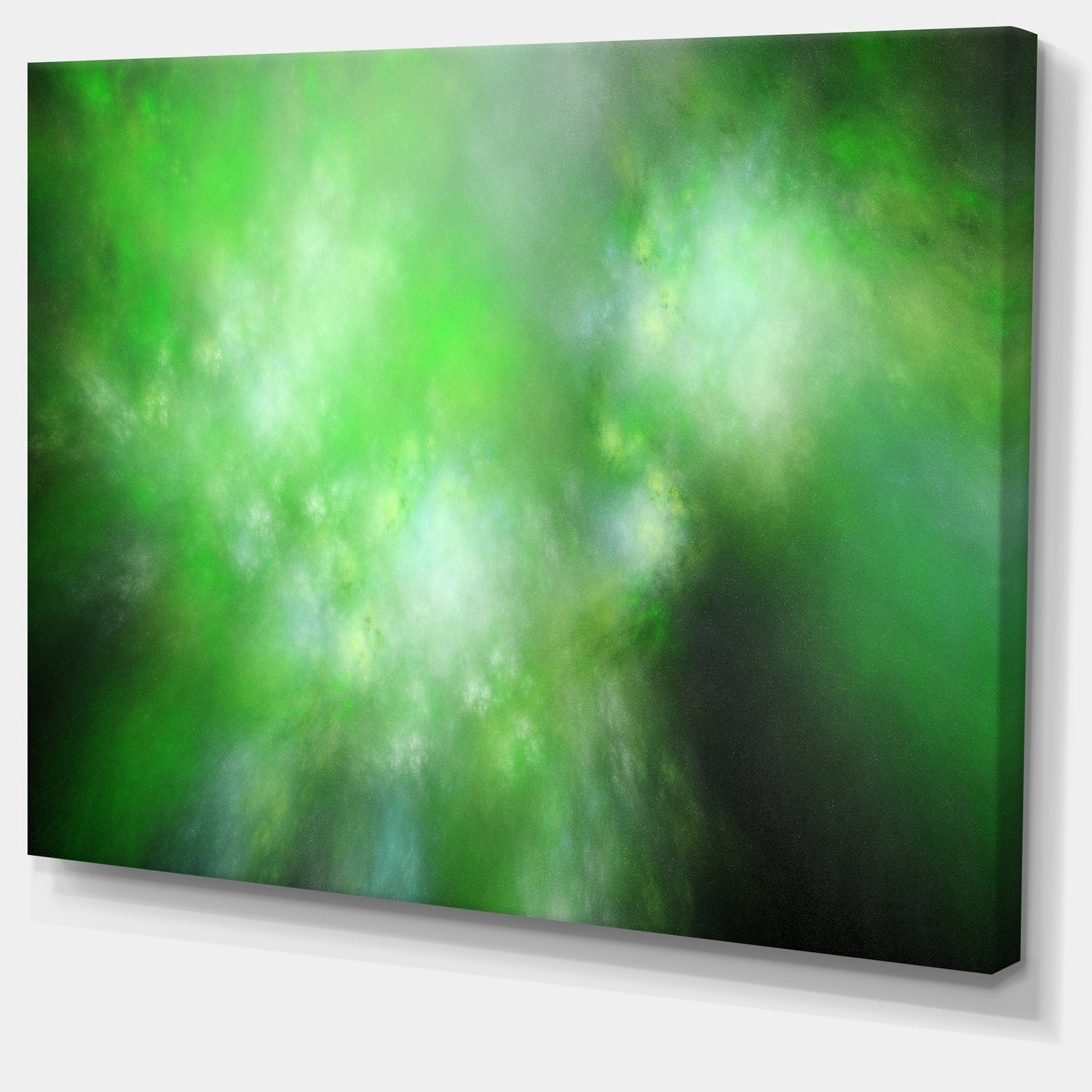 Green Blur Sky with Stars'Extra Large Abstract Canvas Art Print