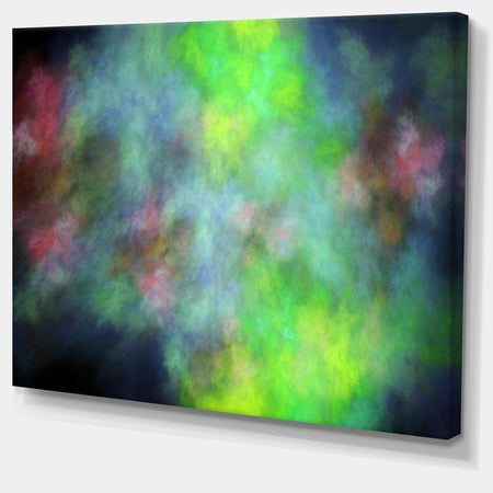 Green Blue Sky with Stars'Extra Large Abstract Canvas Art Print
