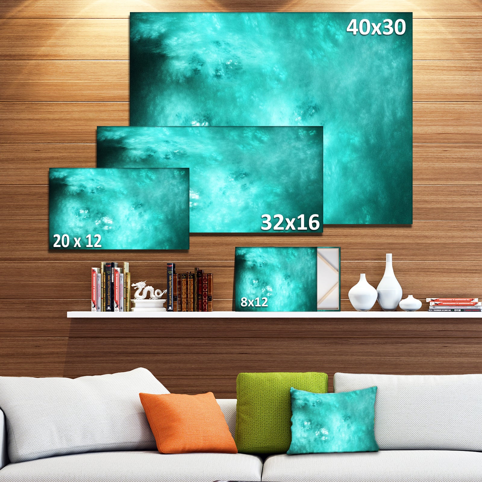 Blur Blue Sky with Stars'Extra Large Abstract Canvas Art Print
