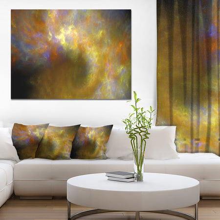 Blur Yellow Sky with Stars'Extra Large Abstract Canvas Art Print