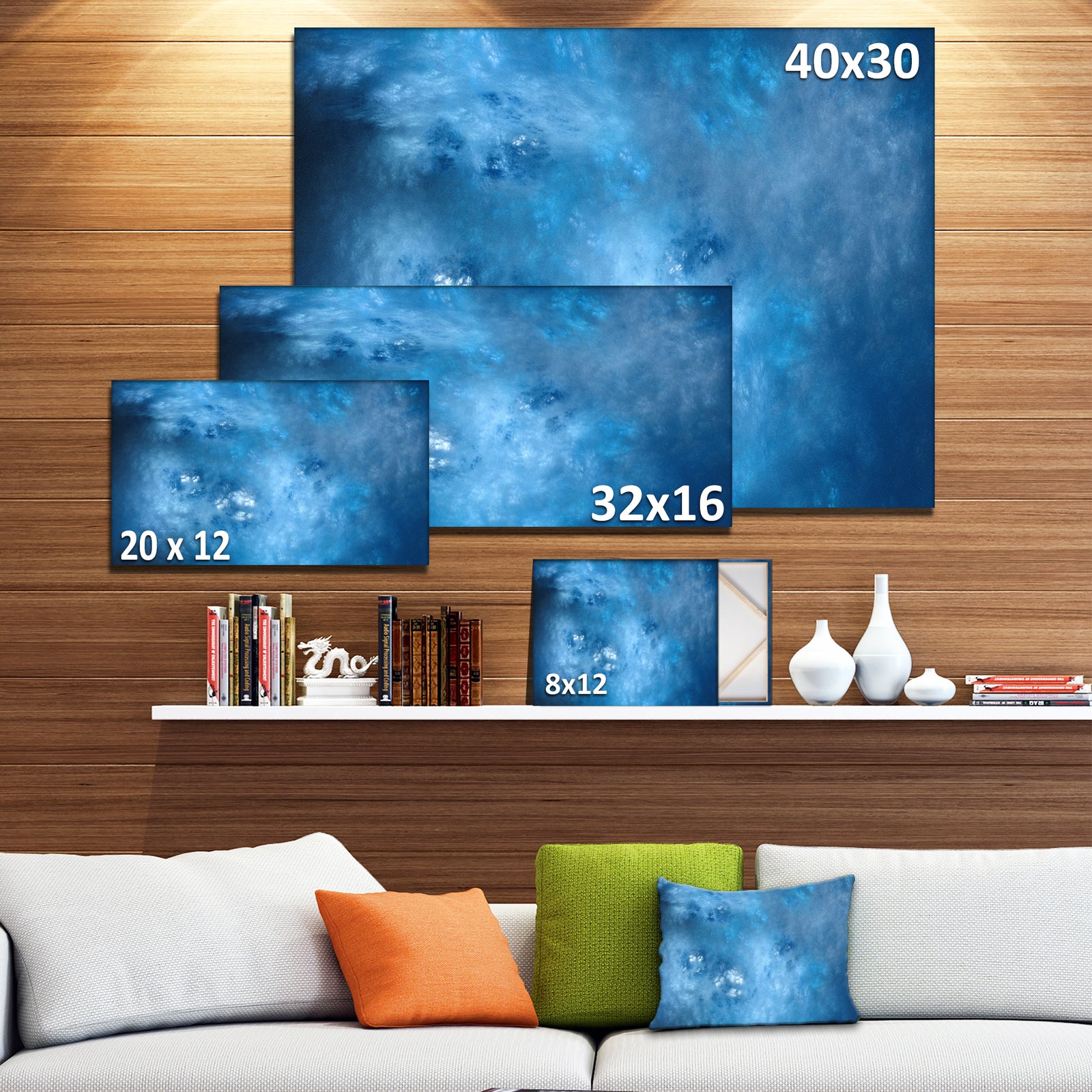 Blur Clear Blue Sky with Stars'Extra Large Abstract Canvas Art Print