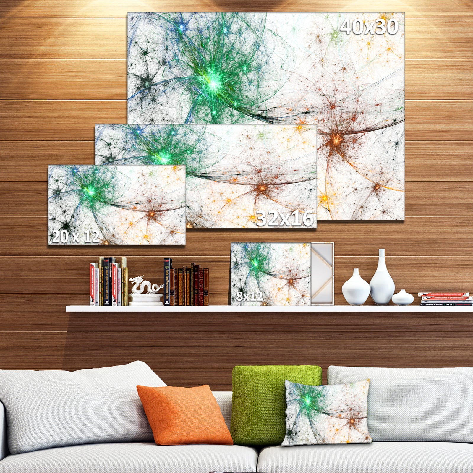 Abstract Colorful Fireworks'Extra Large Abstract Canvas Art Print
