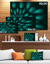 Green Fractal Flower on Black'Extra Large Abstract Canvas Art Print