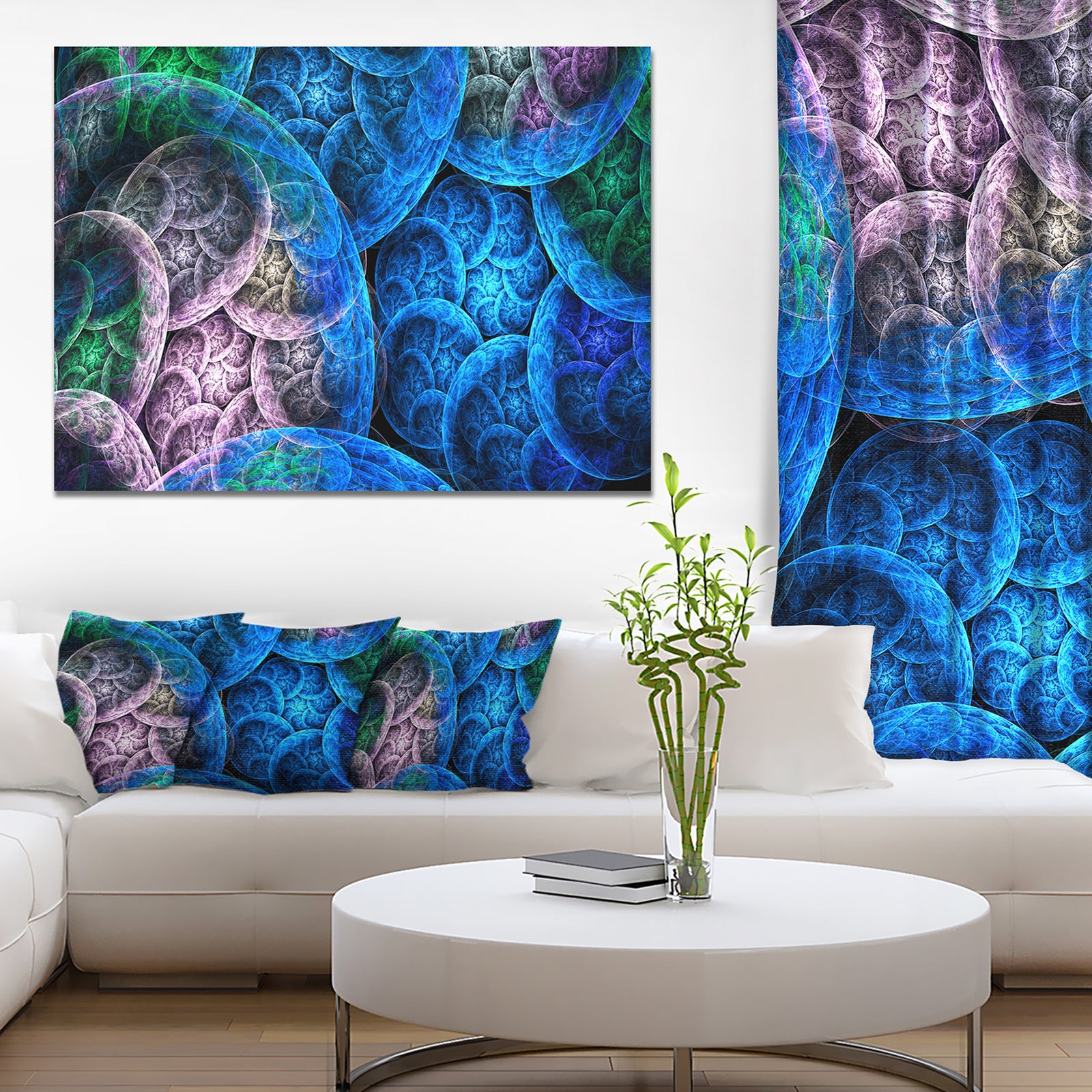 Dramatic Colorful Fractal Clouds'Extra Large Abstract Canvas Art Print