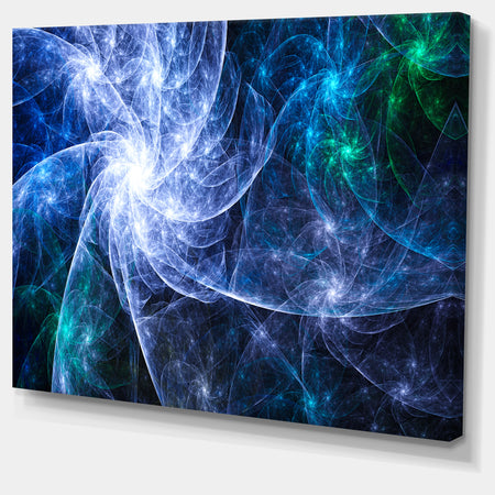 Blue Fractal Star Pattern'Extra Large Abstract Canvas Art Print