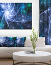 Blue Fractal Star Pattern'Extra Large Abstract Canvas Art Print