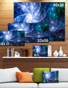 Blue Fractal Star Pattern'Extra Large Abstract Canvas Art Print