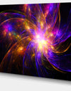 Purple Fractal Star Pattern'Extra Large Abstract Canvas Art Print