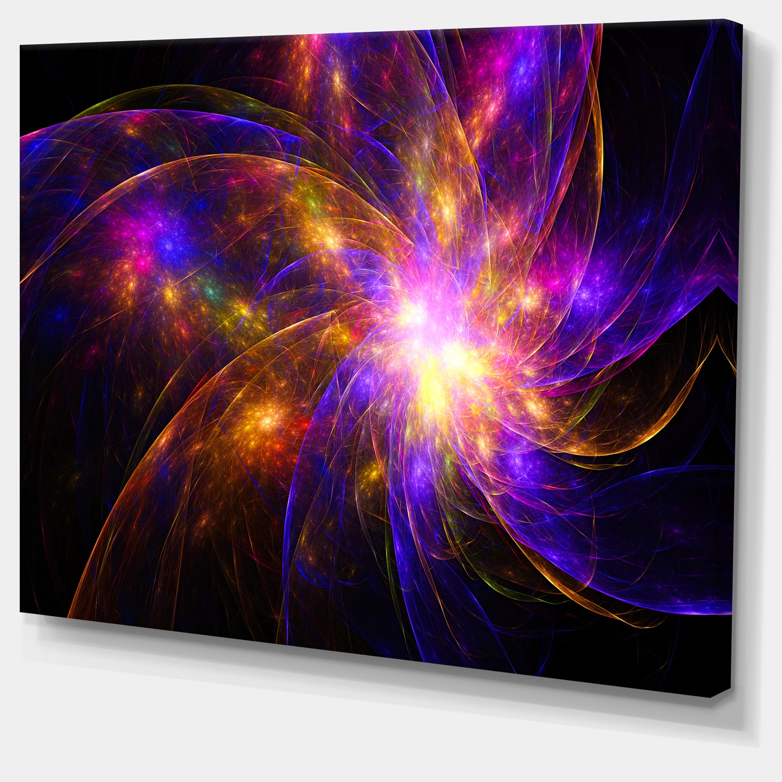 Purple Fractal Star Pattern'Extra Large Abstract Canvas Art Print