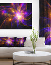 Purple Fractal Star Pattern'Extra Large Abstract Canvas Art Print