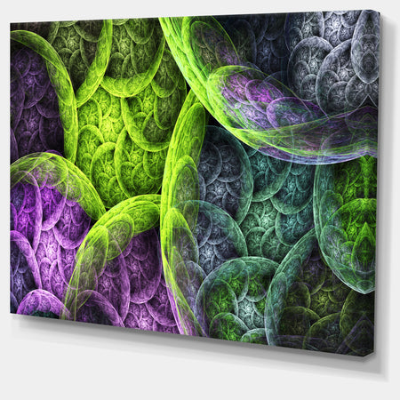 Green Pink Colorful Clouds'Extra Large Abstract Canvas Art Print