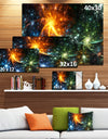 Colorful Fireworks with Stars'Extra Large Abstract Canvas Art Print