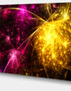 Yellow Pink Colorful Fireworks'Extra Large Abstract Canvas Art Print