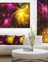 Yellow Pink Colorful Fireworks'Extra Large Abstract Canvas Art Print