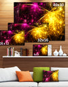 Yellow Pink Colorful Fireworks'Extra Large Abstract Canvas Art Print