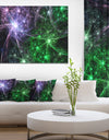 Green Purple Colorful Fireworks - Extra Large Abstract Canvas Art Print