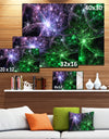 Green Purple Colorful Fireworks - Extra Large Abstract Canvas Art Print