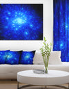 Blue Fireworks on Black - Extra Large Abstract Canvas Art Print