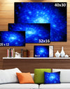 Blue Fireworks on Black - Extra Large Abstract Canvas Art Print