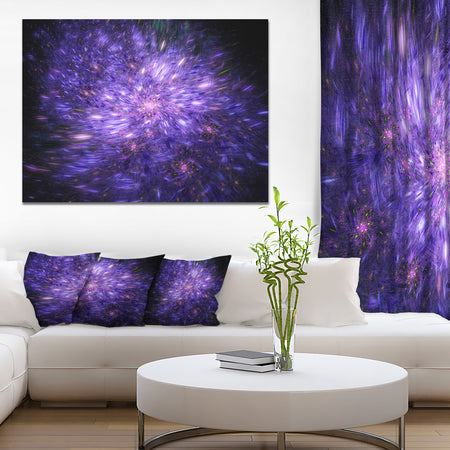 Purple Fireworks on Black - Extra Large Abstract Canvas Art Print