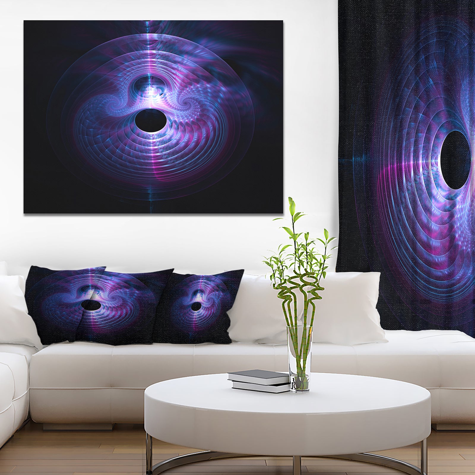 Bright Blue Magical Lights - Extra Large Abstract Canvas Art Print
