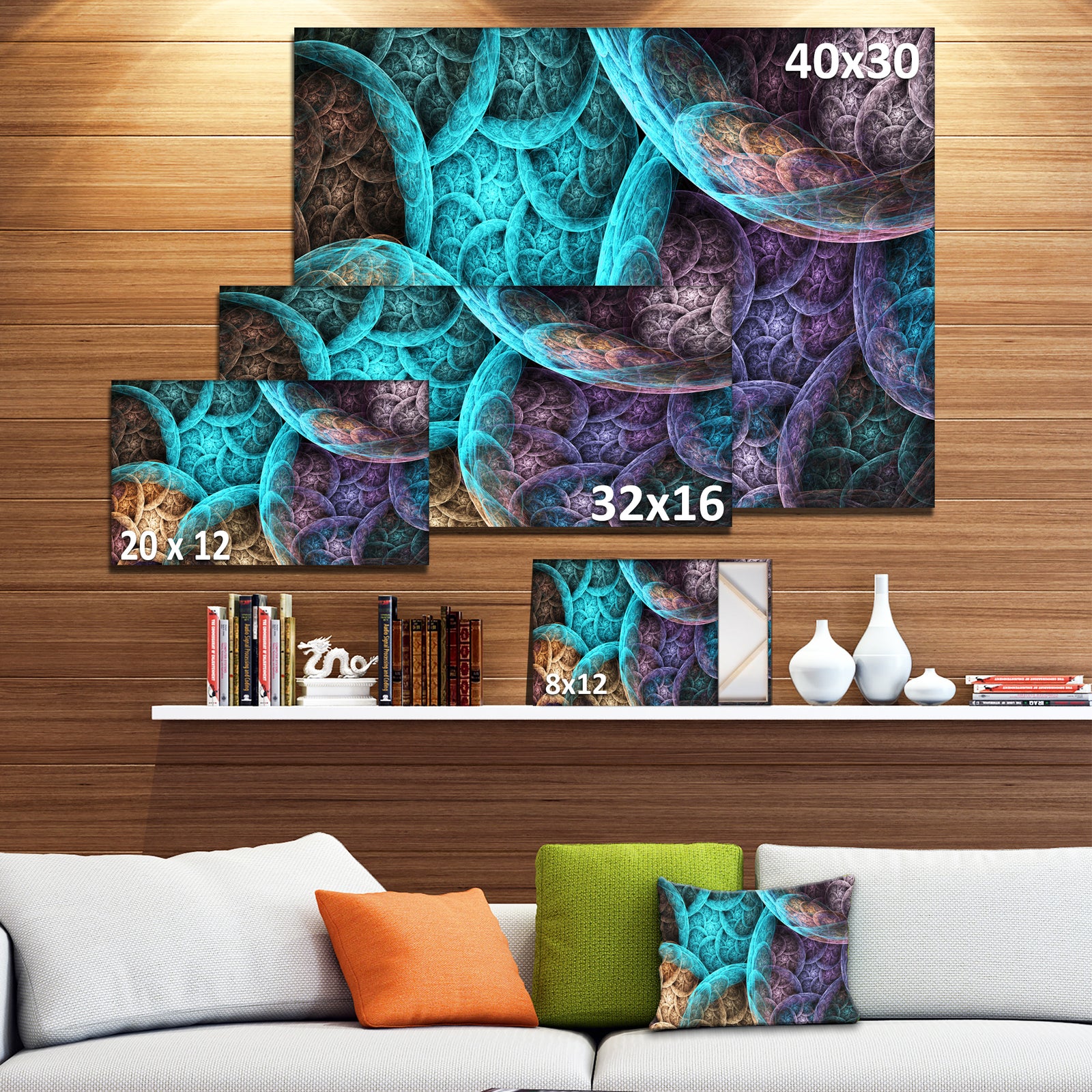 Colorful Dramatic Clouds - Extra Large Abstract Canvas Art Print