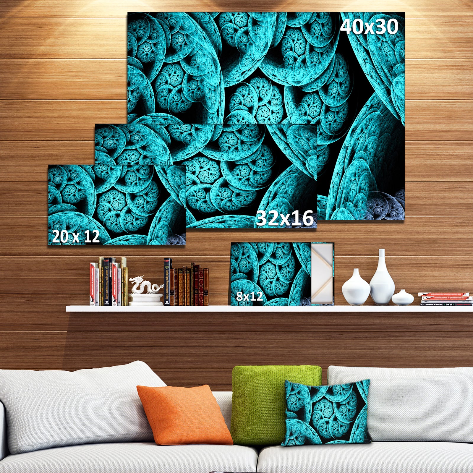 Blue Dramatic Clouds - Extra Large Abstract Canvas Art Print