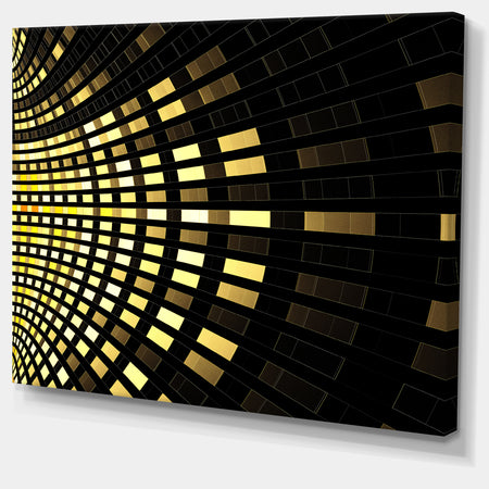 Abstract Fractal Gold Square Pixel - Extra Large Abstract Canvas Art Print