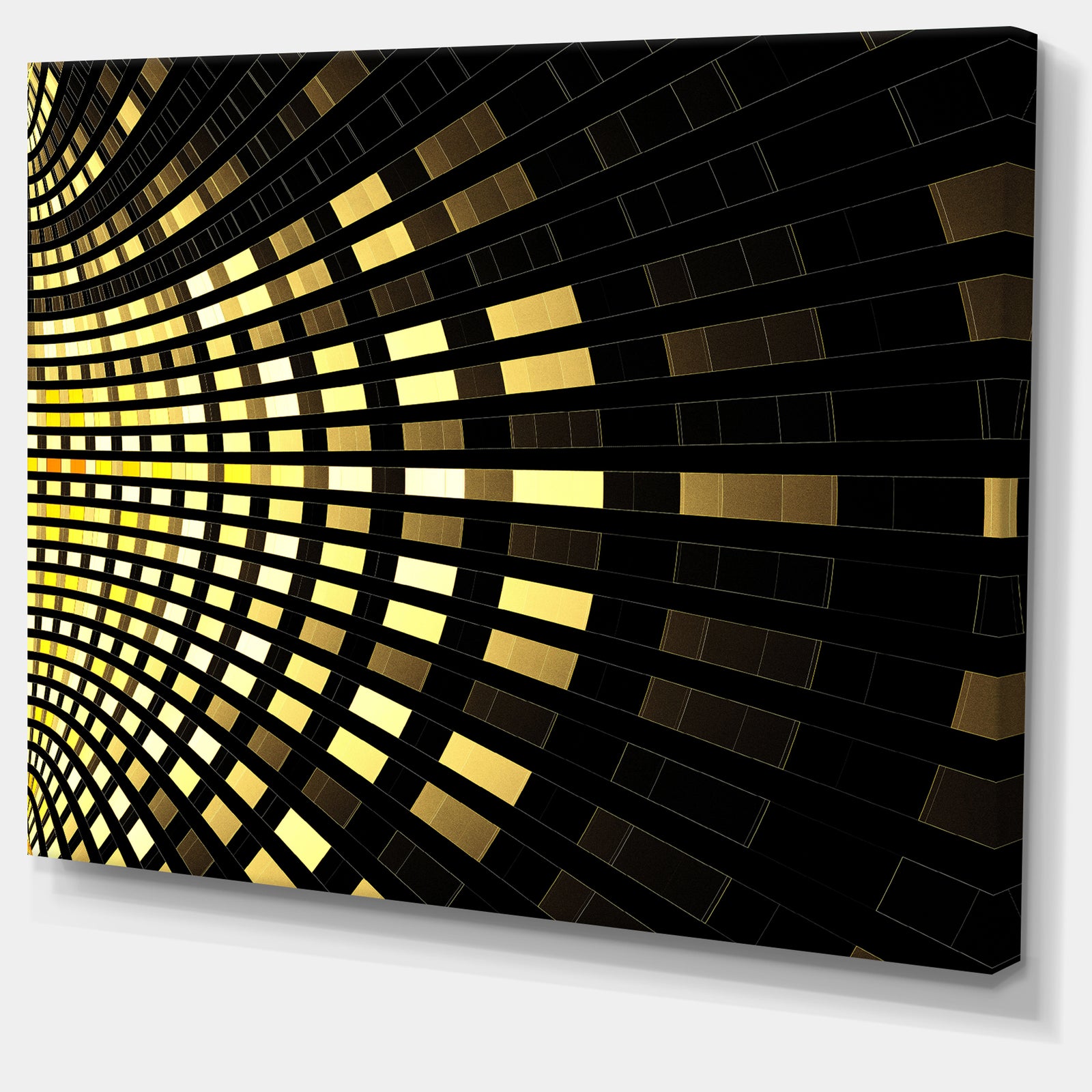 Abstract Fractal Gold Square Pixel - Extra Large Abstract Canvas Art Print