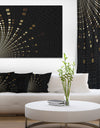 Gold Square Pixel Mosaic on Black - Extra Large Abstract Canvas Art Print