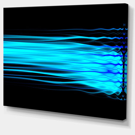 Bright Blue Fractal Waves - Extra Large Abstract Canvas Art Print