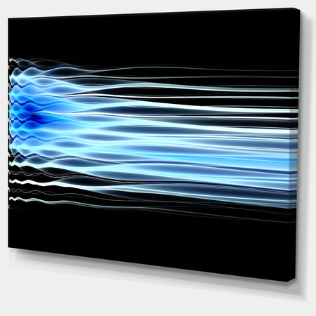 Light Blue Fractal Waves - Extra Large Abstract Canvas Art Print