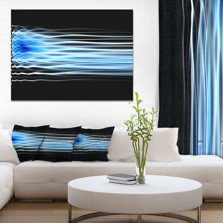 Light Blue Fractal Waves - Extra Large Abstract Canvas Art Print
