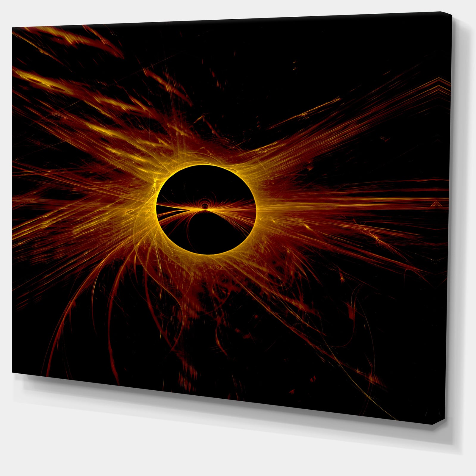 Dark Solar Eclipse on Black - Extra Large Abstract Canvas Art Print