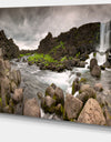 Dramatic Oxarafoss Waterfalls - Extra Large Abstract Canvas Art Print