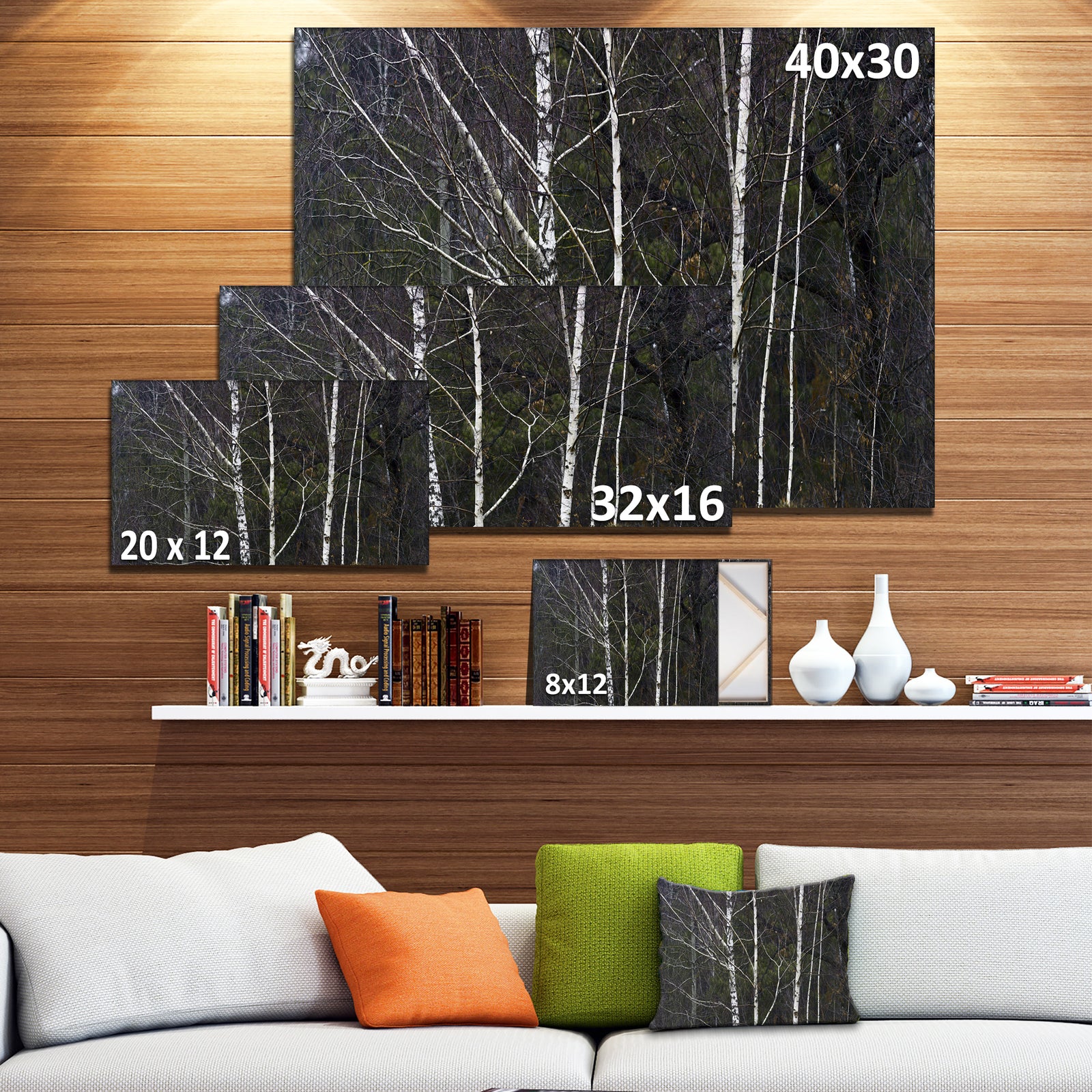 Black and White Birch Forest - Abstract Wall Art Canvas