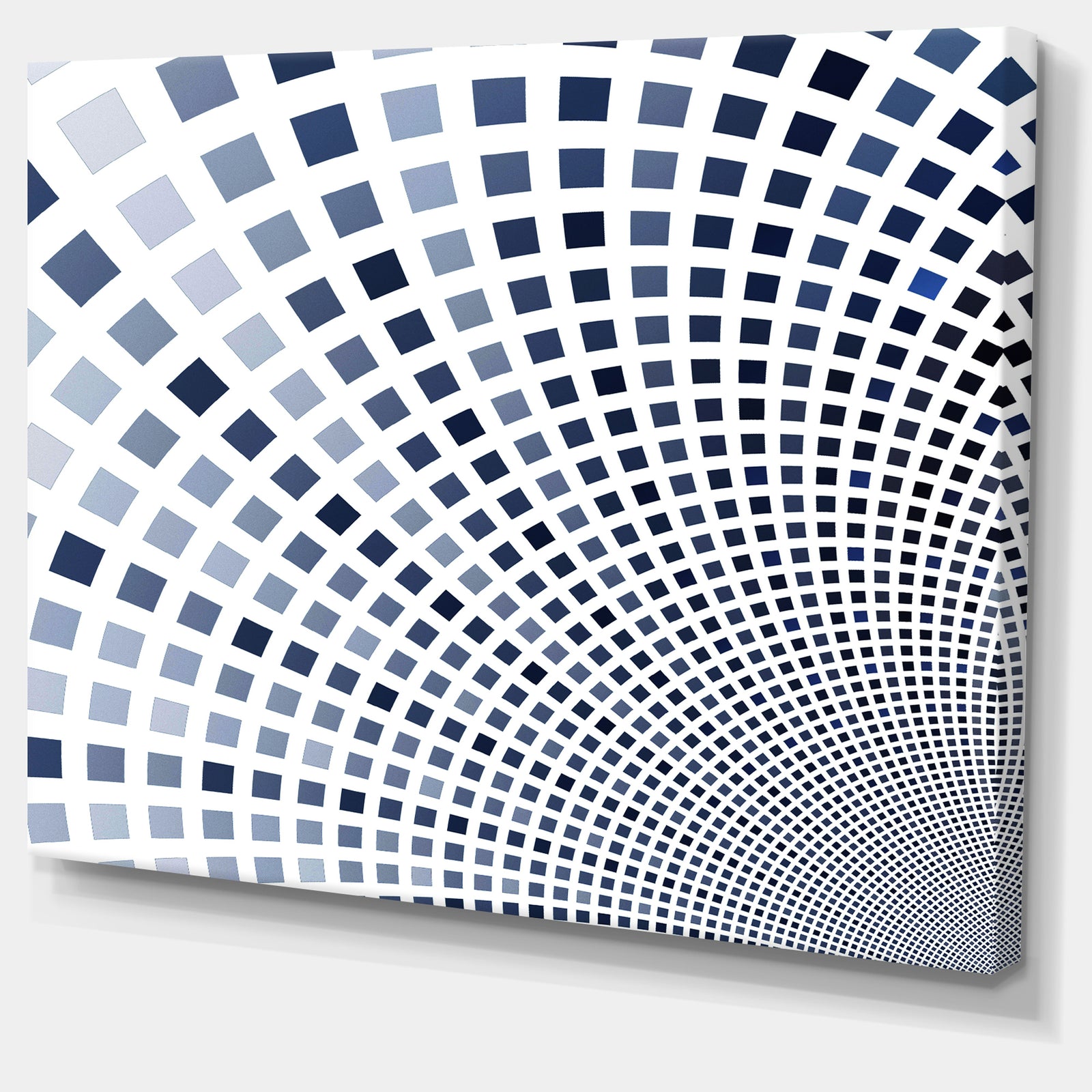 Blue Square Pixel Mosaic Illustration - Abstract Wall Art Canvas