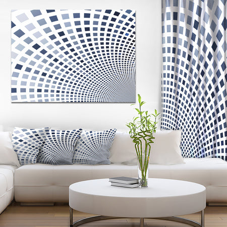 Blue Square Pixel Mosaic Illustration - Abstract Wall Art Canvas
