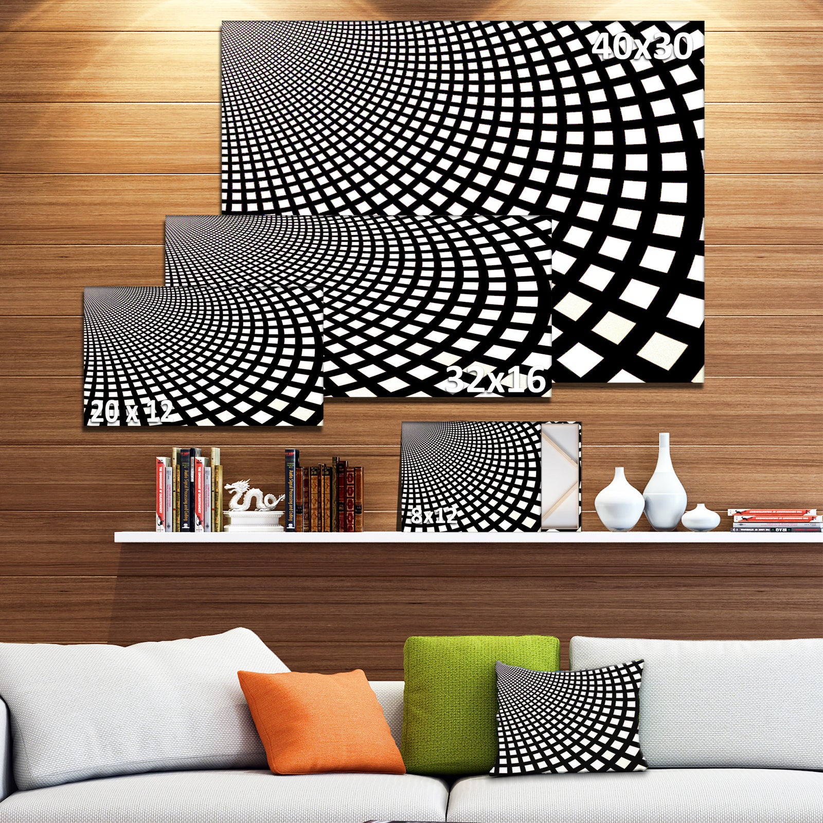 Fractal Square Pixel Mosaic Illustration - Abstract Wall Art Canvas
