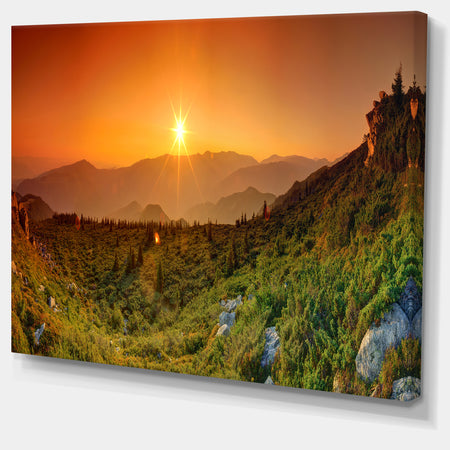 Summer in Mountains Panorama - Abstract Wall Art Canvas